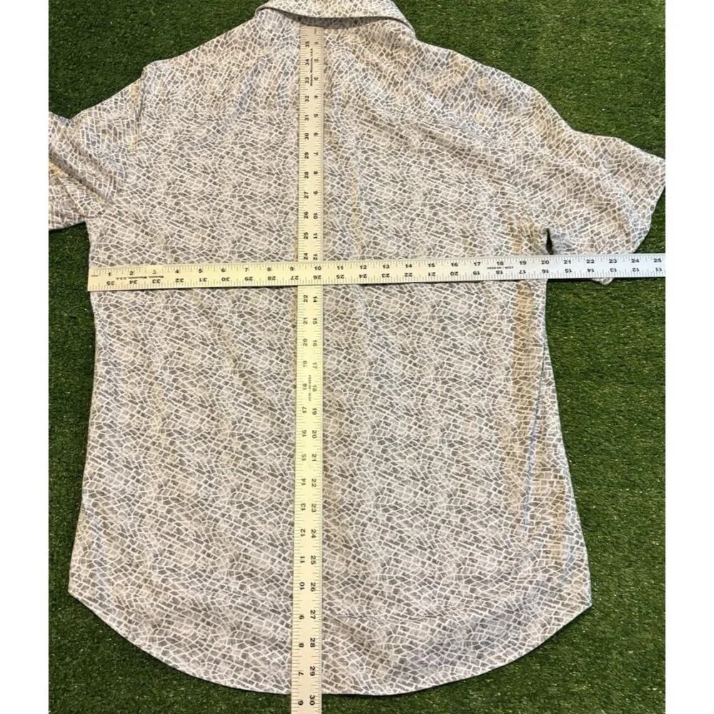 Bugatchi shirt mens medium white black ooohcotton tech lighweight pockets 46 - Picture 9 of 10